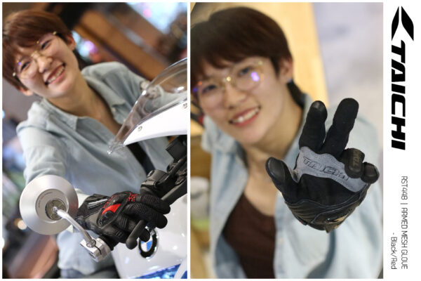 TAICHI RST448 夏季騎士手套 - 黑紅