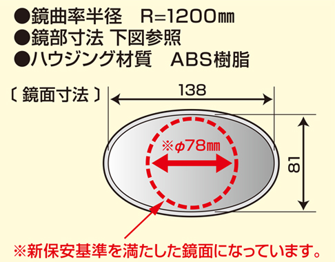 TANAX NAPOLEON AB3-101-10B 後照鏡 (藍鏡)