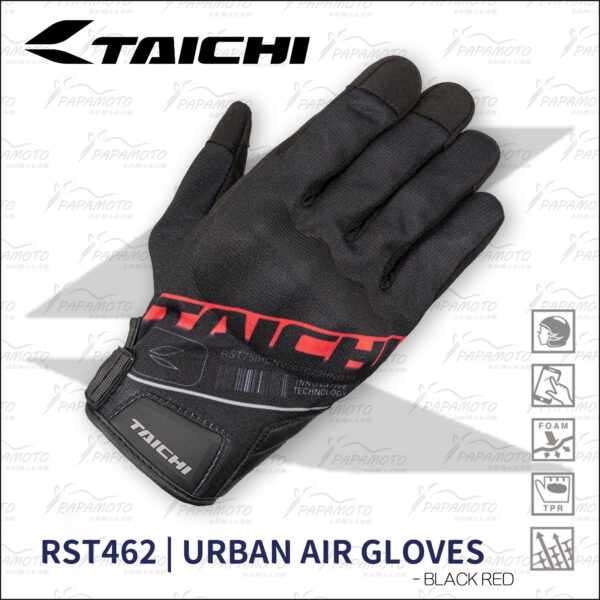 TAICHI RST462 夏季騎士手套 - 黑紅