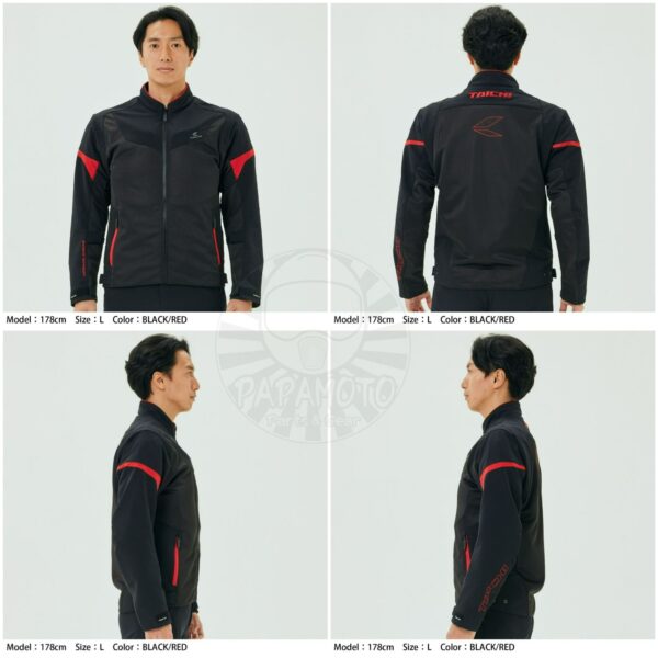 TAICHI RSJ342 夏季網眼防摔衣 - 黑紅 (7件式護具