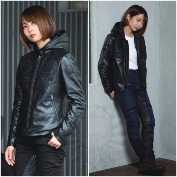 DEGNER FR19WJ-20 女版皮革防摔衣 (連帽皮衣