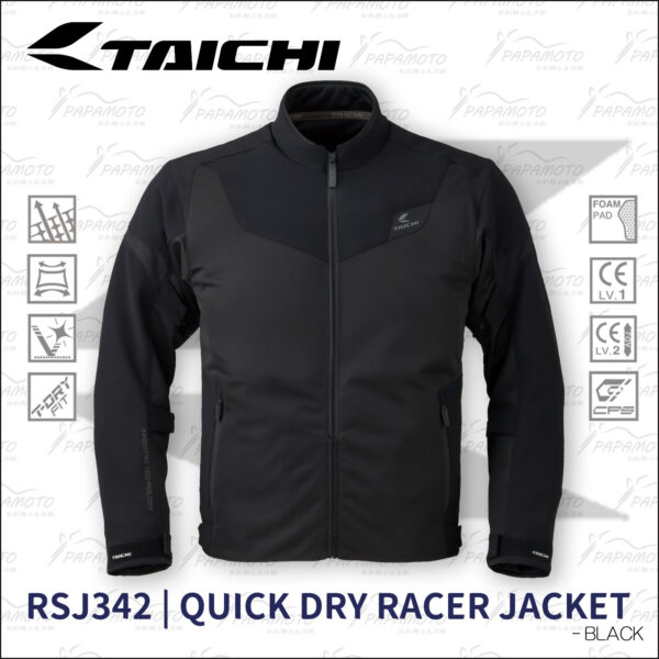TAICHI RSJ342 夏季網眼防摔衣 - 黑 (7件式護具