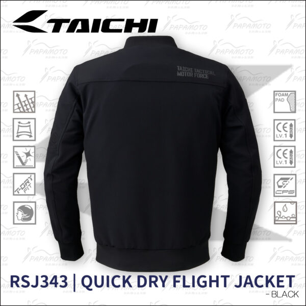 TAICHI RSJ343 防摔衣 - 黑 (快乾防潑水飛行夾克