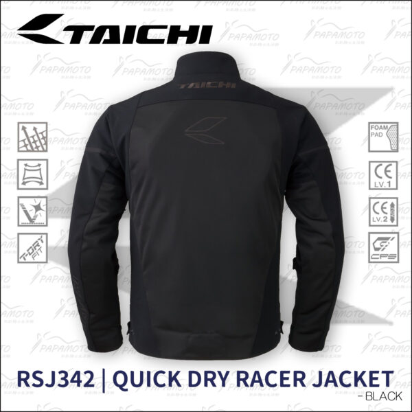 TAICHI RSJ342 夏季網眼防摔衣 - 黑 (7件式護具