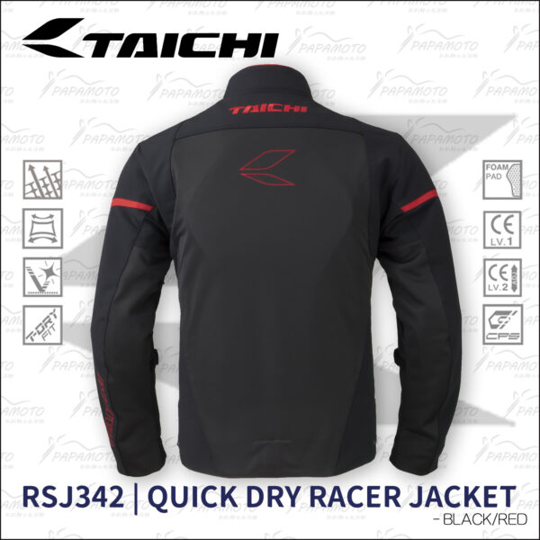TAICHI RSJ342 夏季網眼防摔衣 - 黑紅 (7件式護具