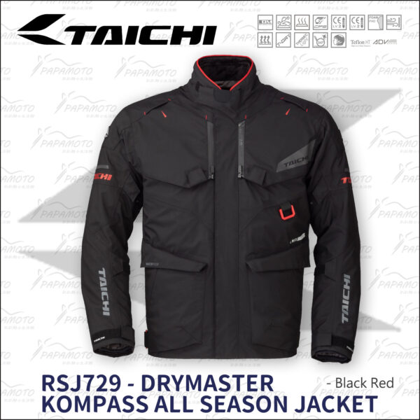 TAICHI RSJ729 ADV多功能防水防摔衣 - 黑紅 (四季 鳥服 Drymaster