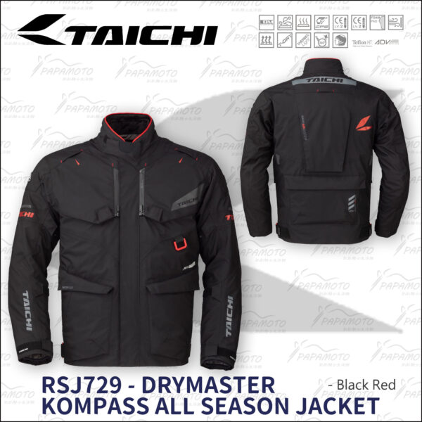 TAICHI RSJ729 ADV多功能防水防摔衣 - 黑紅 (四季 鳥服 Drymaster