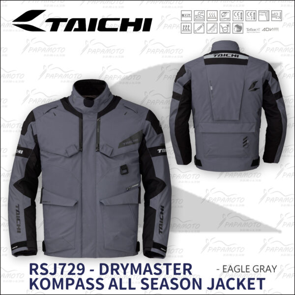 TAICHI RSJ729 ADV多功能防水防摔衣 - 灰 (四季 鳥服 Drymaster