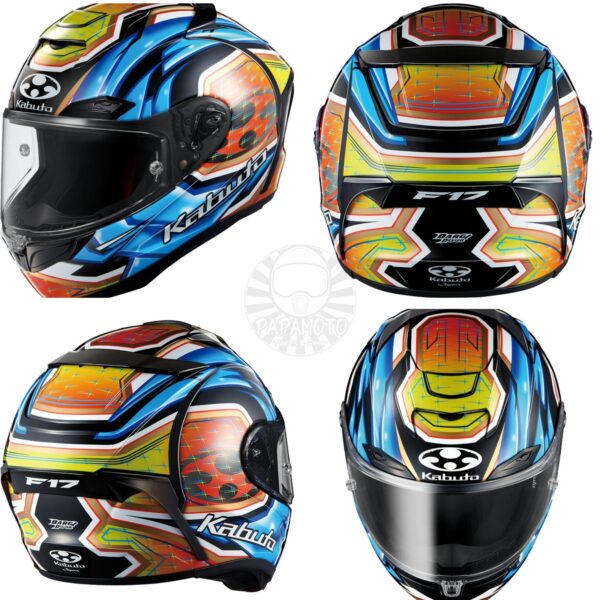 OGK KABUTO F17 GLANZ 全罩安全帽 - 藍黃