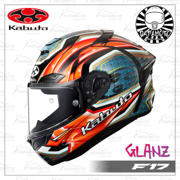 OGK KABUTO F17 GLANZ 全罩安全帽 - 紅灰