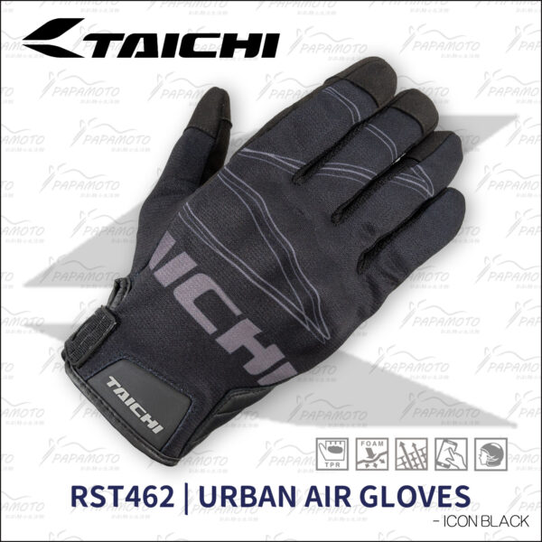 TAICHI RST462 夏季騎士手套 -Icon Black