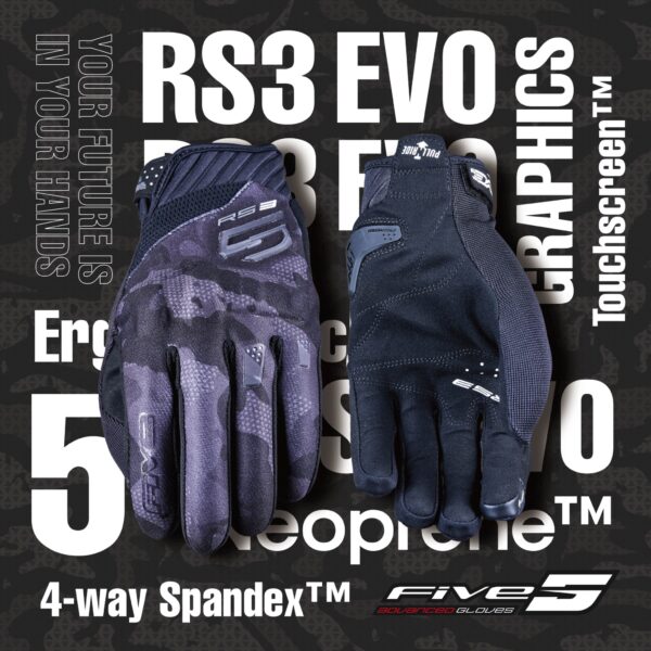 FIVE RS3 EVO 騎士手套 - 迷彩黑