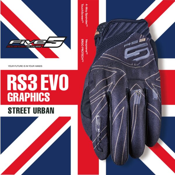FIVE RS3 EVO 騎士手套 - 聯合旗
