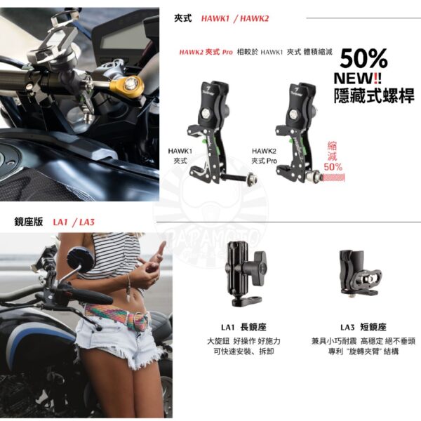 TakeWay 黑隼 2代手機座 - 雙磁浮減振