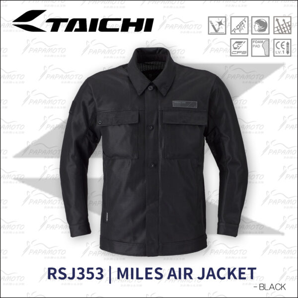 TAICHI RSJ353 夏季網眼防摔衣 - 黑 (軍裝 工裝