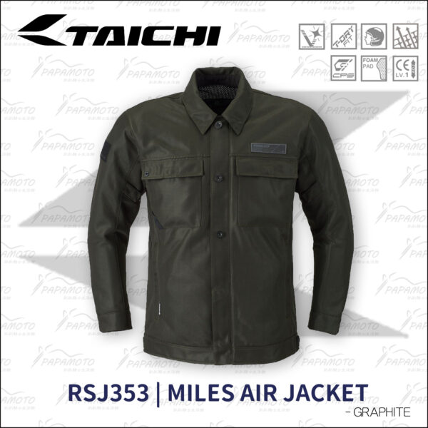 TAICHI RSJ353 夏季網眼防摔衣 - 深灰 (軍裝 工裝