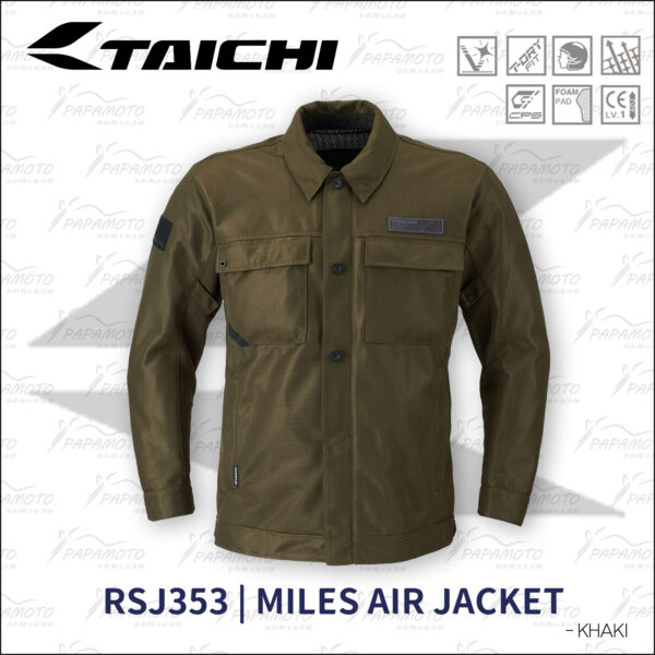 TAICHI RSJ353 夏季網眼防摔衣 - 卡其綠 (軍裝 工裝