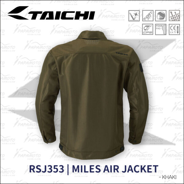 TAICHI RSJ353 夏季網眼防摔衣 - 卡其綠 (軍裝 工裝