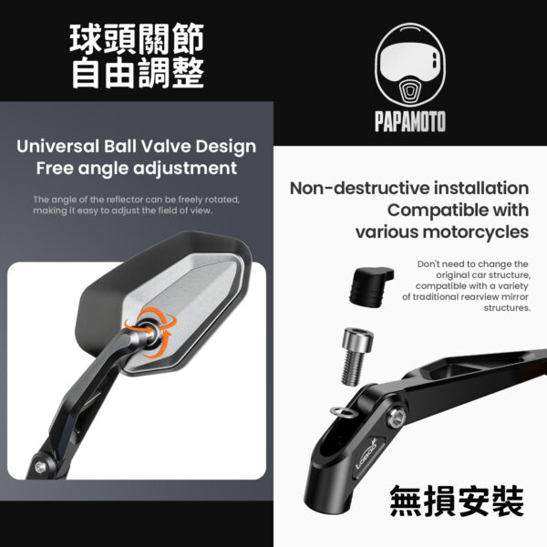 LOBOO RM03 廣角可折後照鏡