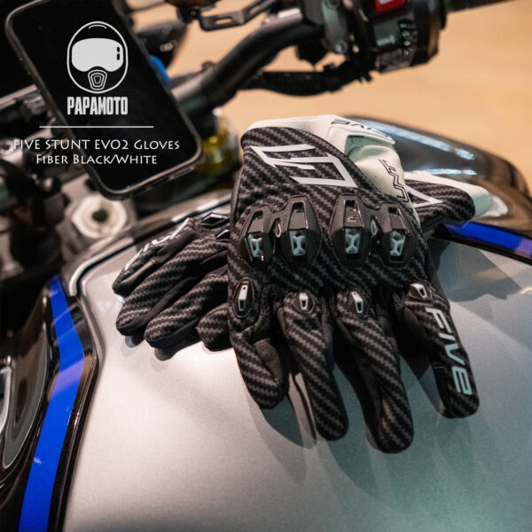 STUNT_EVO2_Fiber_2 FIVE STUNT EVO2 騎士手套 - 碳纖黑白