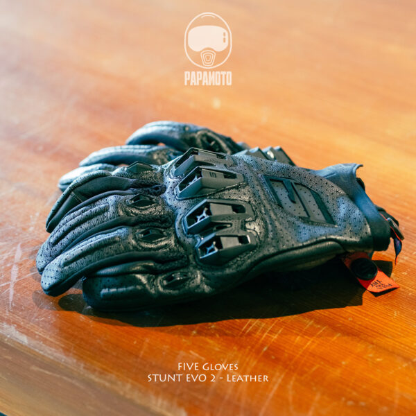 StuntEvo2_Leather_1 FIVE STUNT EVO2 皮革騎士手套 - 黑
