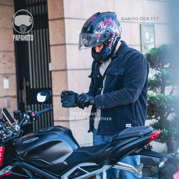 StuntEvo2_Leather_2 FIVE STUNT EVO2 皮革騎士手套 - 黑
