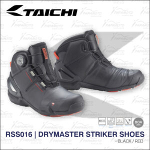 TAICHI RSS016 DRYMASTER 防水車靴 - 黑紅