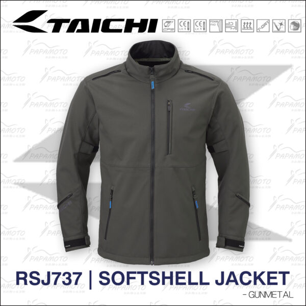 RSJ737GM01_1 TAICHI RSJ737 軟殼防摔衣 - 槍灰